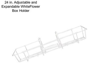 24 in. Adjustable and Expandable WhiteFlower Box Holder