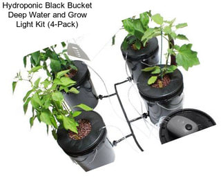 Hydroponic Black Bucket Deep Water and Grow Light Kit (4-Pack)