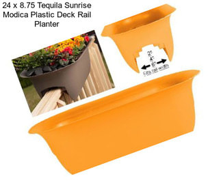 24 x 8.75 Tequila Sunrise Modica Plastic Deck Rail Planter