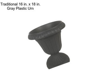 Traditional 16 in. x 18 in. Gray Plastic Urn