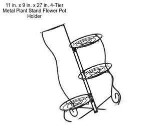 11 in. x 9 in. x 27 in. 4-Tier Metal Plant Stand Flower Pot Holder