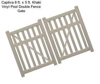 Captiva 8 ft. x 5 ft. Khaki Vinyl Pool Double Fence Gate