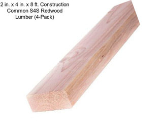 2 in. x 4 in. x 8 ft. Construction Common S4S Redwood Lumber (4-Pack)