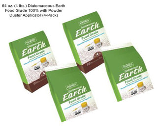 64 oz. (4 lbs.) Diatomaceous Earth Food Grade 100% with Powder Duster Applicator (4-Pack)