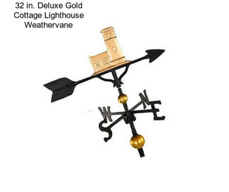 32 in. Deluxe Gold Cottage Lighthouse Weathervane