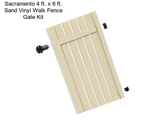 Sacramento 4 ft. x 6 ft. Sand Vinyl Walk Fence Gate Kit