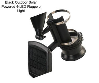 Black Outdoor Solar Powered 4-LED Flagpole Light