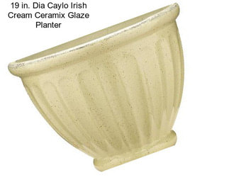 19 in. Dia Caylo Irish Cream Ceramix Glaze Planter