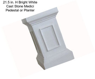 21.5 in. H Bright White Cast Stone Medici Pedestal or Planter