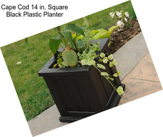 Cape Cod 14 in. Square Black Plastic Planter