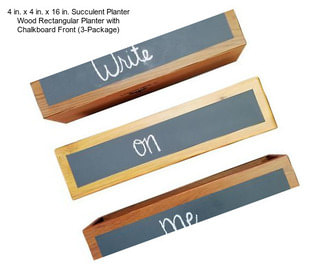 4 in. x 4 in. x 16 in. Succulent Planter Wood Rectangular Planter with Chalkboard Front (3-Package)