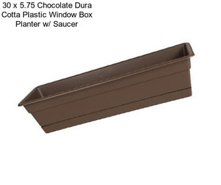 30 x 5.75 Chocolate Dura Cotta Plastic Window Box Planter w/ Saucer