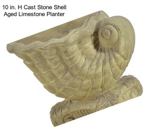 10 in. H Cast Stone Shell Aged Limestone Planter