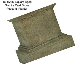 16-1/2 in. Square Aged Granite Cast Stone Pedestal Planter