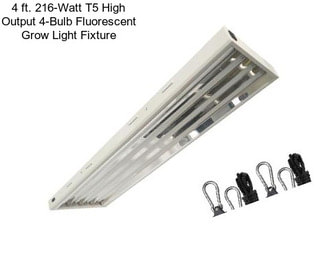 4 ft. 216-Watt T5 High Output 4-Bulb Fluorescent Grow Light Fixture