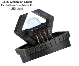 9.5 in. Meditation Green Earth-Tone Fountain with LED Light