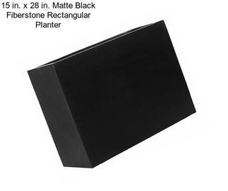 15 in. x 28 in. Matte Black Fiberstone Rectangular Planter