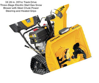 3X 26 in. 357cc Track Drive Three-Stage Electric Start Gas Snow Blower with Steel Chute Power Steering and Heated Grips