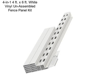 4-in-1 4 ft. x 6 ft. White Vinyl Un-Assembled Fence Panel Kit