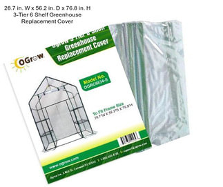 28.7 in. W x 56.2 in. D x 76.8 in. H 3-Tier 6 Shelf Greenhouse Replacement Cover