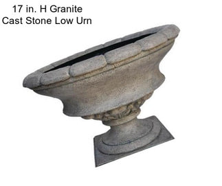 17 in. H Granite Cast Stone Low Urn