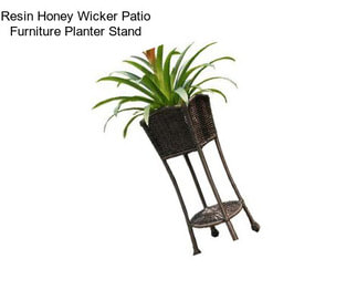 Resin Honey Wicker Patio Furniture Planter Stand