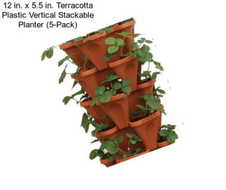 12 in. x 5.5 in. Terracotta Plastic Vertical Stackable Planter (5-Pack)