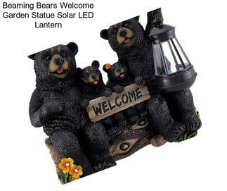 Beaming Bears Welcome Garden Statue Solar LED Lantern