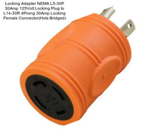 Locking Adapter NEMA L5-30P 30Amp 125Volt Locking Plug to L14-30R 4Prong 30Amp Locking Female Connector(Hots Bridged)