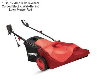 16 in. 12 Amp 360° 3-Wheel Corded Electric Walk-Behind Lawn Mower Red