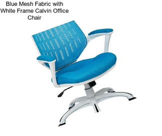 Blue Mesh Fabric with White Frame Calvin Office Chair