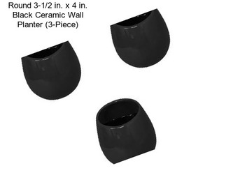 Round 3-1/2 in. x 4 in. Black Ceramic Wall Planter (3-Piece)