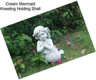 Cream Mermaid Kneeling Holding Shell