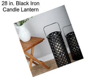 28 in. Black Iron Candle Lantern