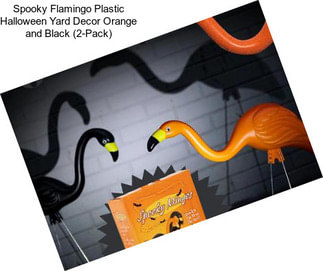 Spooky Flamingo Plastic Halloween Yard Decor Orange and Black (2-Pack)