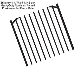 Brilliance 4 ft. W x 5 ft. H Black Heavy-Duty Aluminum Arched Pre-Assembled Fence Gate