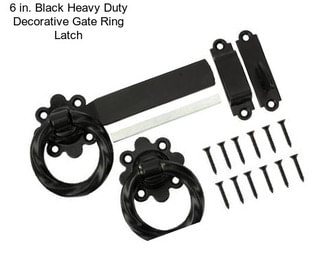 6 in. Black Heavy Duty Decorative Gate Ring Latch