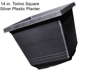 14 in. Torino Square Silver Plastic Planter