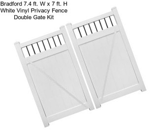 Bradford 7.4 ft. W x 7 ft. H White Vinyl Privacy Fence Double Gate Kit