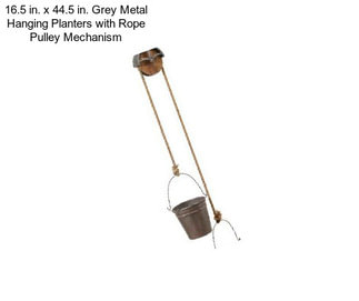 16.5 in. x 44.5 in. Grey Metal Hanging Planters with Rope Pulley Mechanism