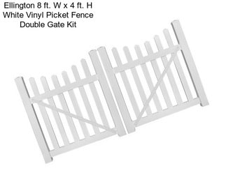 Ellington 8 ft. W x 4 ft. H White Vinyl Picket Fence Double Gate Kit