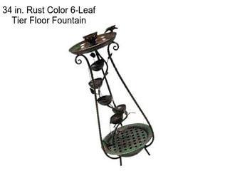 34 in. Rust Color 6-Leaf Tier Floor Fountain