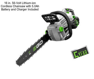 16 in. 56-Volt Lithium-ion Cordless Chainsaw with 5.0Ah Battery and Charger Included
