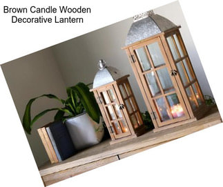 Brown Candle Wooden Decorative Lantern