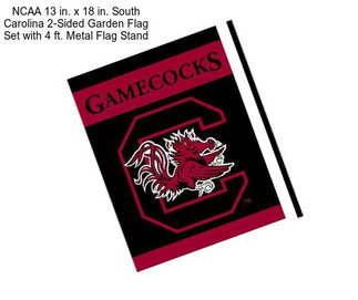 NCAA 13 in. x 18 in. South Carolina 2-Sided Garden Flag Set with 4 ft. Metal Flag Stand