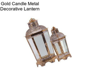 Gold Candle Metal Decorative Lantern