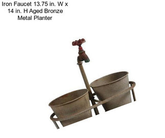 Iron Faucet 13.75 in. W x 14 in. H Aged Bronze Metal Planter