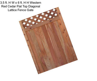 3.5 ft. H W x 6 ft. H H Western Red Cedar Flat Top Diagonal Lattice Fence Gate