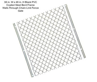 38 in. W x 48 in. H Black PVC Coated Steel Bent Frame Walk-Through Chain Link Fence Gate