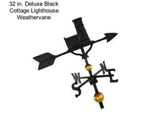 32 in. Deluxe Black Cottage Lighthouse Weathervane
